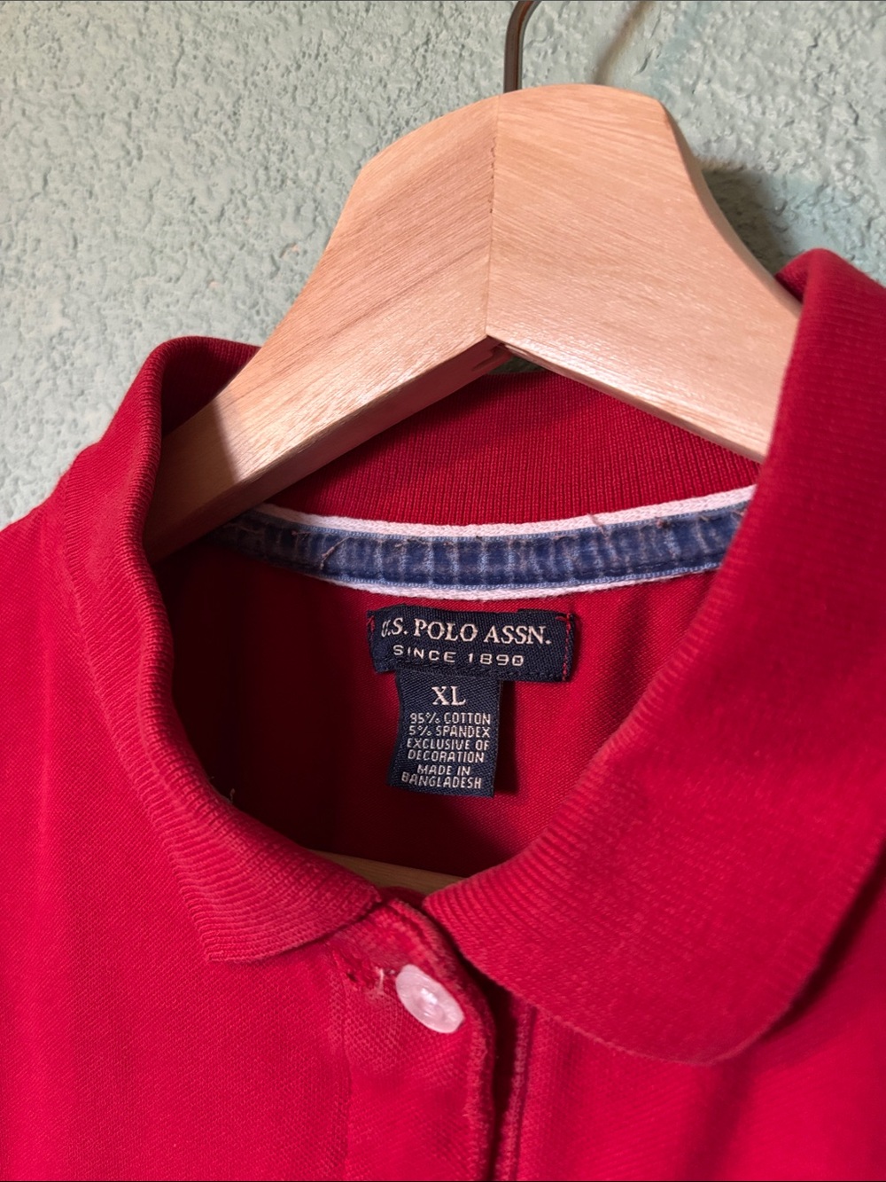 U.S. Polo Assn. Girls Red Polo with Navy Embroidered Logo Size XL - Good - Picture 2 of 5